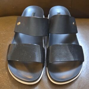 Melissa Black Sandals with Wide Strap and Cushioned Sole